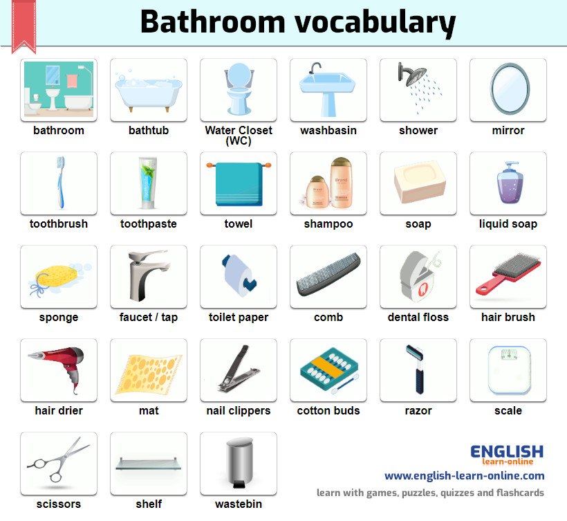 bathroom vocabulary image