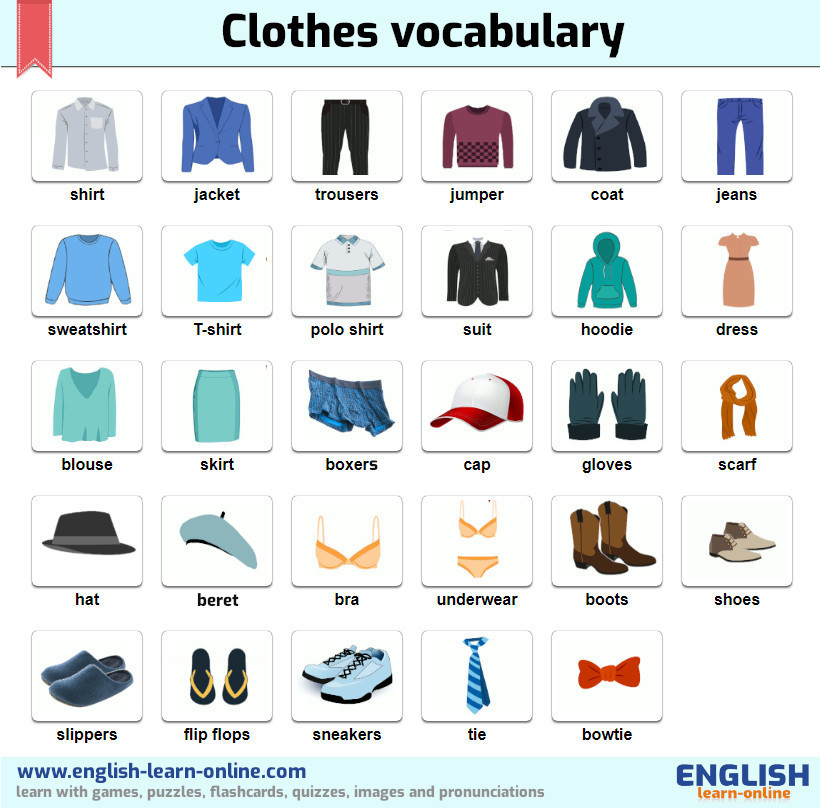 clothes vocabulary image