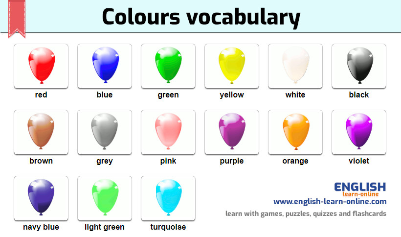 colours vocabulary image