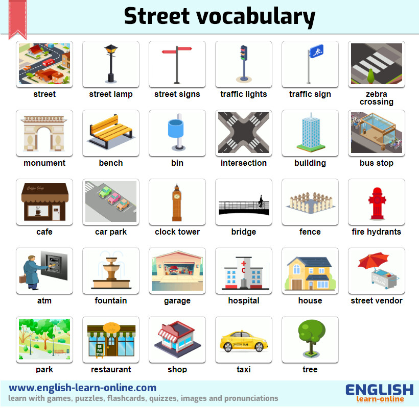street objects vocabulary image