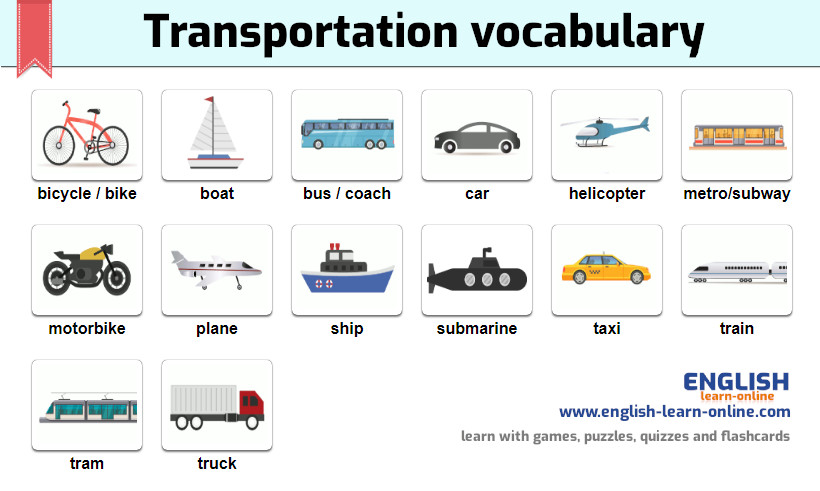 transportation vocabulary image